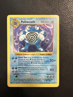 Poliwrath Base Set Shadowless Holo Rare 13/102 Vintage 1999 WOTC Pokemon TCG - Image 1