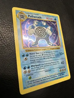Poliwrath Base Set Shadowless Holo Rare 13/102 Vintage 1999 WOTC Pokemon TCG - Image 2