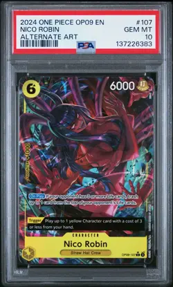 2024 ONE PIECE OP09-EMPERORS IN THE NEW WORLD 107 NICO ROBIN ALT ART ENG PSA 10 - Image 1