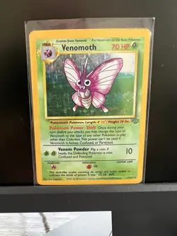 Pokemon Venomoth Jungle Holo Rare 70HP Unlimited 13/64 English 1999 Card - Image 1