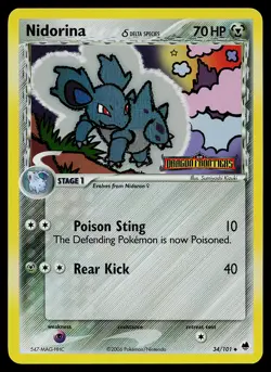 Pokemon Card - Nidorina Dragon Frontiers 34/101 Uncommon Reverse Holo Stamped - Image 1