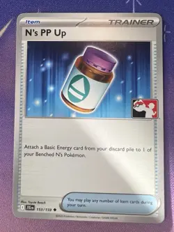 N's PP Up Pokemon Prize Pack Series 7 Promo Pokemon Card NM/LP Stamp - Image 1