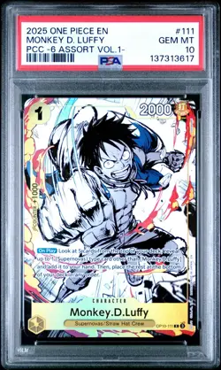 2025 ONE PIECE OP10-111 PREMIUM CARD COLLECTION VOL 1 MONKEY D LUFFY PSA 10 - Image 1