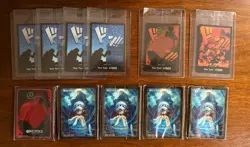 6 One Piece DON!! Cards (Devil Fruits Vol. 3) - Blue and Red + 50 Sleeves New - Image 1