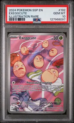 2024 POKEMON SSP EN-SURGING SPARKS ILLUSTRATION RARE #192 EXEGGCUTE PSA 10 - Image 1