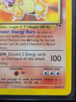 RARE 2002 POKEMON LEGENDARY COLLECTION #3 CHARIZARD (NON-HOLO) - Image 3