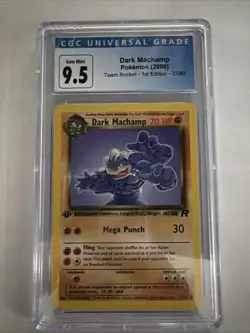 CGC 9 MINT Dark Machamp Team Rocket 1st Edition 27/82 Pokemon Card - Image 1