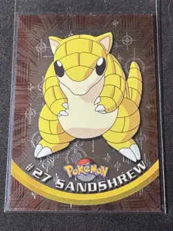 1999 Topps Pokemon TV Animation Edition Foil Sandshrew Black Logo #27 - Image 1