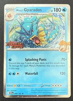 Misty’s Gyarados 049/182 PreRelease Stamp Destined Rivals Pokemon TCG - Image 1
