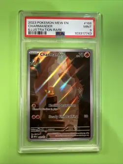 2023 POKEMON CHARMANDER ILLUSTRATION RARE 168/165 EN MEW 151 PSA MINT 9 - Image 1