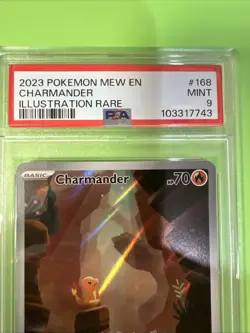 2023 POKEMON CHARMANDER ILLUSTRATION RARE 168/165 EN MEW 151 PSA MINT 9 - Image 2