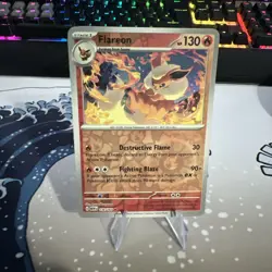 Pokemon TCG Flareon Scarlet & Violet 151 Card 136/165 Reverse Holo Rare - Image 1