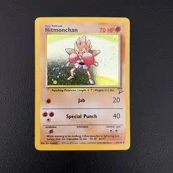 Pokemon TCG Hitmonchan Base Set 2 8/130 Holo Rare - DMG - Image 1