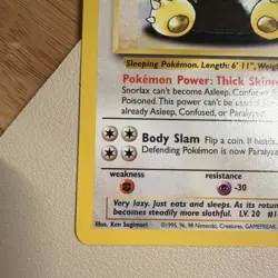 Pokemon TCG Vintage Non Holo Rare Snorlax Jungle 27/64 1999 LP - Image 2