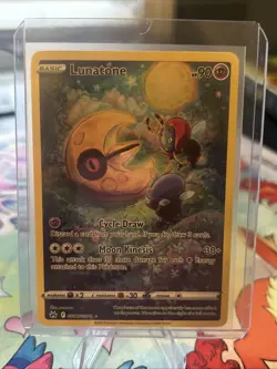 Pokemon TCG Lunatone Crown Zenith: Galarian Gallery GG11/GG70 Full Art Holo Rare - Image 1