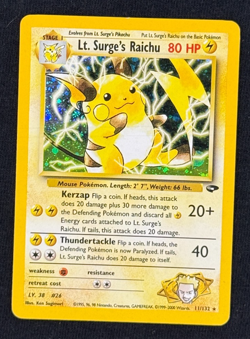 LT. SURGE'S RAICHU *Holo Rare* (LP/NM) - Gym Challenge 11/132 - Pokemon TCG - Image 1