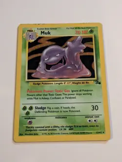 Pokemon TCG Muk Fossil 13/62 Holo Unlimited Holo Rare - Image 1