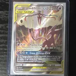 Pokemon Espeon & Deoxys GX TAG TEAM Holo Promo SM240 260HP Psychic Card - Image 1