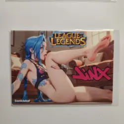 Jinx Arcane LOL Custom Glow In The Dark Waifu Card Feet Fan Art - Image 1