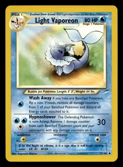 Light Vaporeon 52/105 Uncommon Neo Destiny WOTC Pokemon NM - Image 1