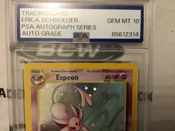 Pokemon 2001 Espeon Holo 1st edition Neo #1/75 PSA Autograph Series Gem Mint 10 - Image 3