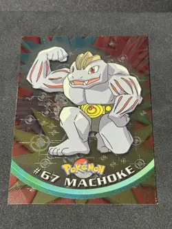 Machoke #67 Topps Pokemon Black Logo TV Animation 1999 Rainbow Holo Nm - Image 2