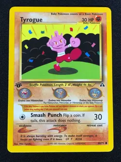 Pokemon Tyrogue 66/75 1st Common (NM) - Image 1
