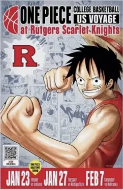 One Piece College Basketball US Voyage Luffy Card + Poster - Image 2