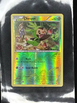 🍎🍃Chespin 7/162 - XY Breakthrough - Reverse Holo - Pokemon card - NM 🍃🍎 - Image 1