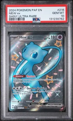 Pokemon Mew ex 216/091 SV: Paldean Fates Shiny Ultra Rare Holo PSA 10 2024 - Image 1