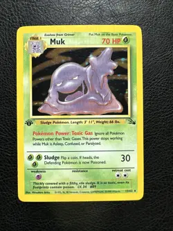Pokemon TCG Muk 13/62 Holo Rare 1st Edition Fossil Vintage NM/LP - Image 1
