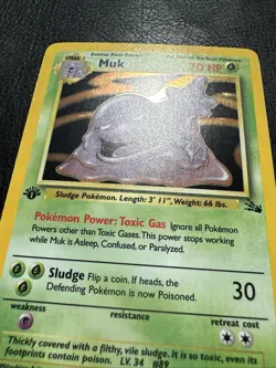 Pokemon TCG Muk 13/62 Holo Rare 1st Edition Fossil Vintage NM/LP - Image 3