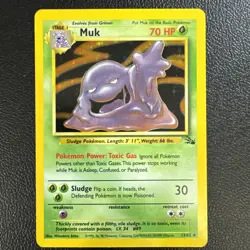 Pokemon TCG Muk Holo Rare Fossil Set 13/62 WOTC Vintage 1999 LP++ - Image 1