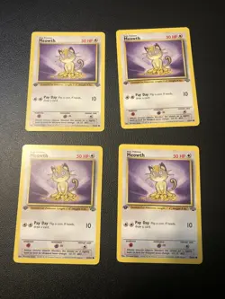 Meowth 56/64 Jungle (X4) Four First Edition Pokemon Cards 3NM/1LP. Lot Wotc TCG - Image 1