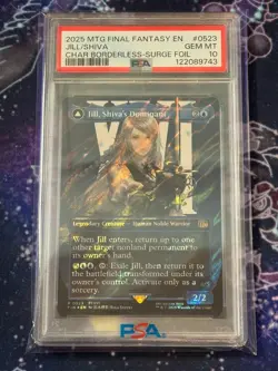 2025 MTG Final Fantasy Jill, Shiva's Dominant Borderless Surge Foil #0523 PSA 10 - Image 1