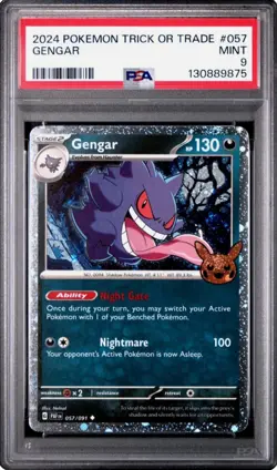 2024 POKEMON TCG TRICK OR TRADE #057 GENGAR PSA 9 Mint - Image 1