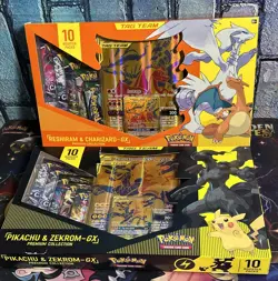 Pokemon TCG- Reshiram & Charizard/Pikachu & Zekrom GX Tag Team Boxes-2021 Sealed - Image 1