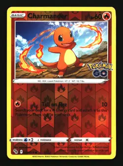 2022 Pokemon GO Charmander Reverse Holo Uncommon #9/78 - Image 1