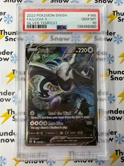 ⚡❄ 2022 Pokemon SWSH #186 Silver Tempest Lugia Full Art PSA 10 - Image 1