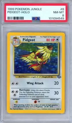 PSA 8 Pidgeot 8/64 Jungle Holo Rare 1999 Pokemon - Image 1