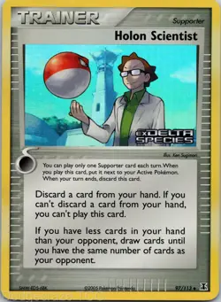 Holon Scientist 97/113 Uncommon Delta Species Pokemon Reverse Holo NM - Image 1