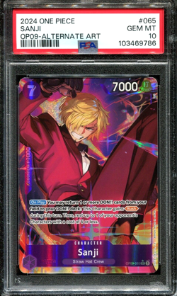 PSA 10 SANJI OP09-065 ALT ART EMPERORS IN THE NEW WORLD ONE PIECE TCG ENGLISH - Image 1