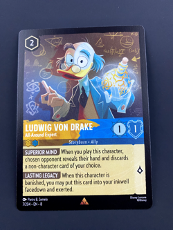 Ludwig Von Drake 7/204 Rare Reign of Jafar Lorcana Card - Image 1