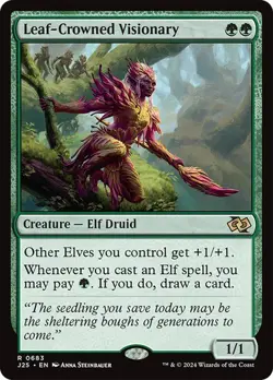 MTG - Leaf-Crowned Visionary - Foundations Jumpstart - Magic the Gathering - Image 1