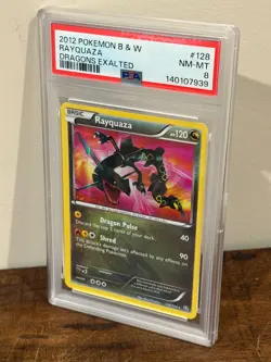 2012 Pokemon B&W Rayquaza Dragons Exalted (English) 128/124 (PSA 8 NM-MT) - Image 2