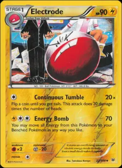 Pokemon - Electrode #22/108 - XY - Roaring Skies Reverse Holo - Image 1