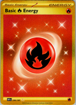 Basic Fire Energy 230/197 Pokemon Obsidian Flames Hyper Rare - Image 1