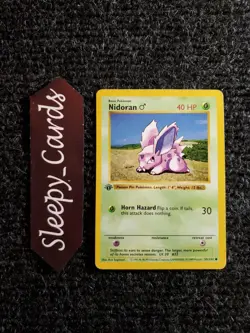 Nidoran 55/102 - 1st Edition Shadowless Base Set Pokemon TCG Vintage WOTC NM - Image 1