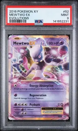 2016 POKEMON XY EVOLUTIONS 52 MEWTWO EX - PSA 9 - Image 1
