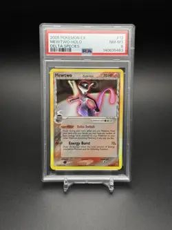 2005 Pokemon EX Delta Species Mewtwo Holo Rare #12 NM - MINT FRESH CERT PSA 8 - Image 1